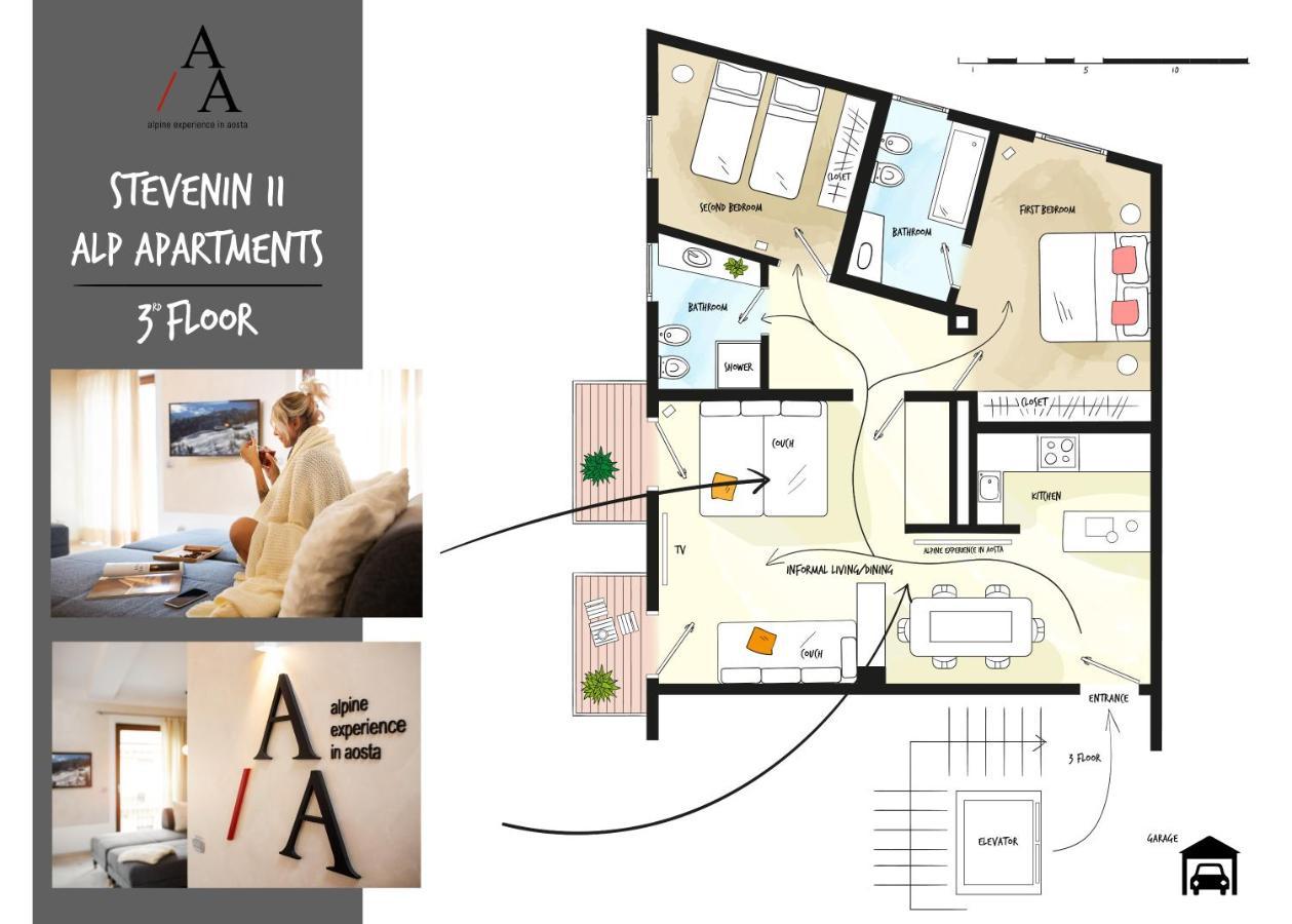 Alp Apartments Ski & Bike - Stevenin11 Аоста Екстер'єр фото